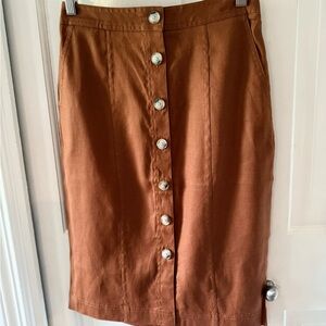 Banana Republic Brown Midi Pencil Skirt